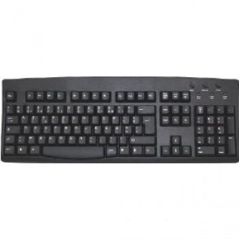 French  Wired USB Black Computer Keyboard (Black with White Letters)